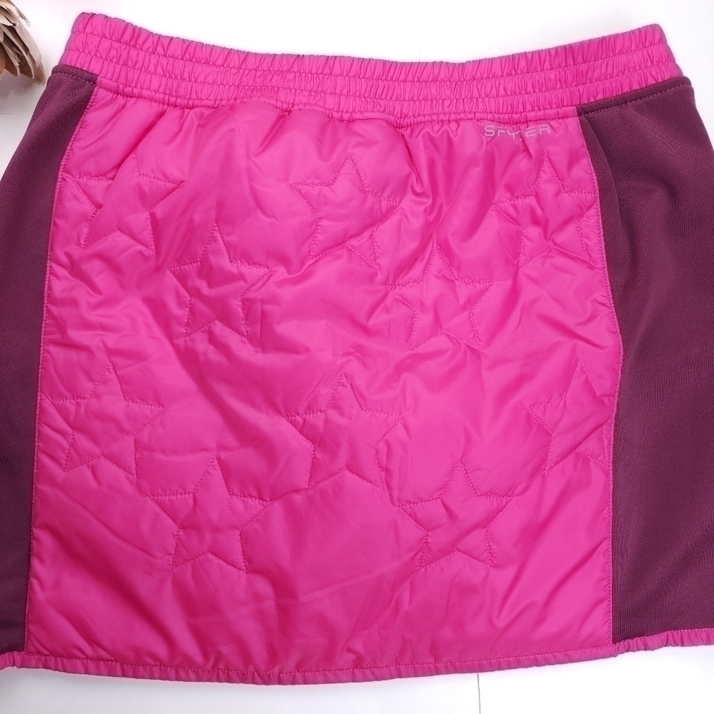 New Spyder Pink Purple Thinsulate puffer Fleece Skirt Sz Girls XL - Picture 4 of 11